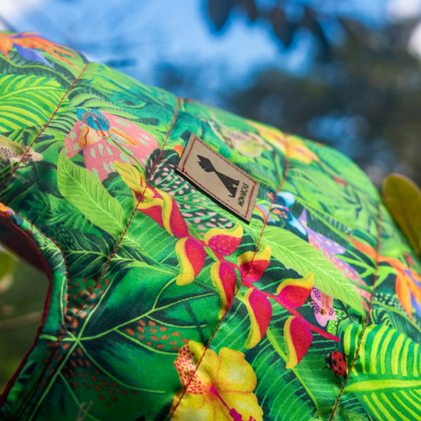 Reverzzo Pulso Profundo chaleco reversible perro diseño selva artesanal Monarcas Pets